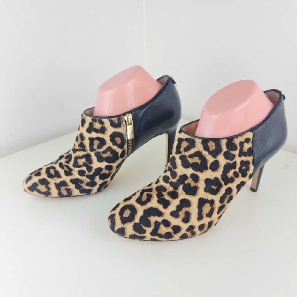 Michael Kors Leopard Print Haircalf Ankle Boots Size 9.5M Leather